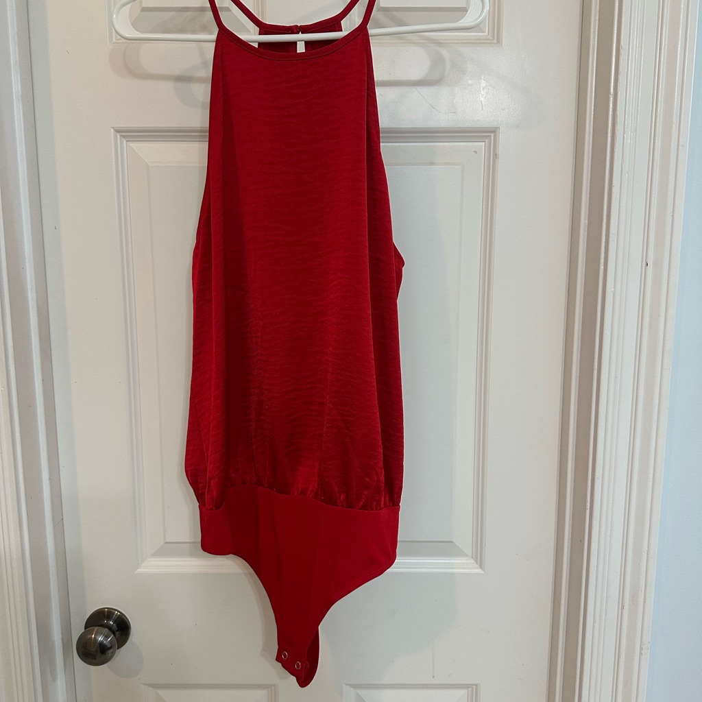 Express Satiny Red Tank Top Bodysuit